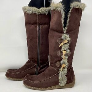 Dr. Scholl's Brown Faux Fur Winter Boots